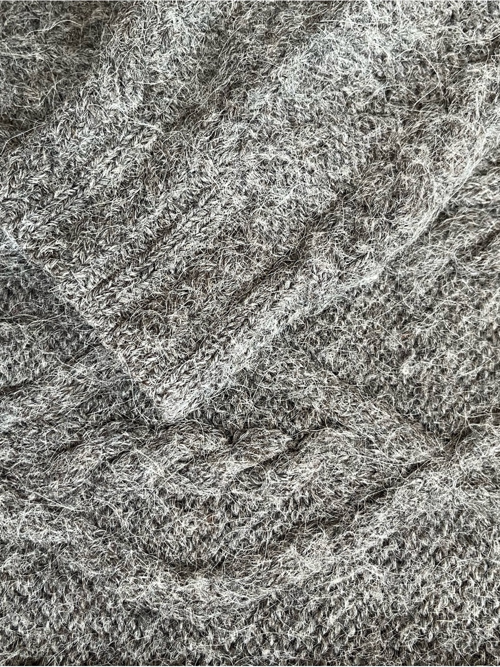 Wool Alpaca Made in Ireland Connemara Grey Chunky Fisherman Cable Knit Sweater - Picture 3 of 10